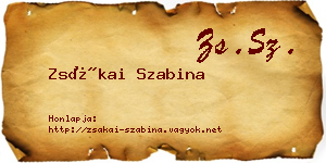 Zsákai Szabina névjegykártya